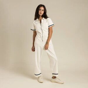 Sendero Provisions Co. The Dolly Jumpsuit in Ecru